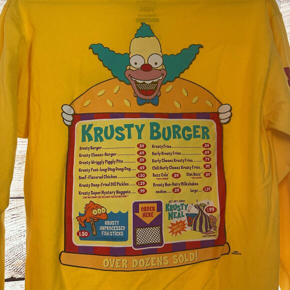 The Simpsons Krusty Burger Long Sleeve Shirt Vans Classic Fit small - Picture 1 of 7